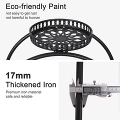 Heavy Duty Metal Plant Stand with Lockable Wheels Garden Cart Flower Pots Holder for Indoor Outdoor Use