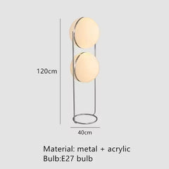 Modern Creative Floor Lamp White Yellow Acrylic Ball Standing Light Living Room Hotel Sofa Corner Decor Bedroom Bedside Lamps