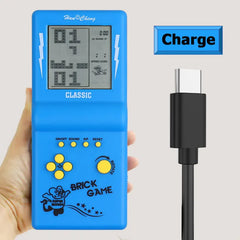 Rechargeable Retro Handheld Game Player Type-C Charge Nostalgic Game Console with Switch for Tetris Machine Boy Puzzle Toys Gift