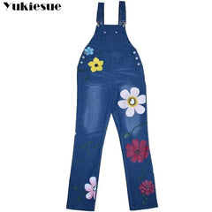 floral printed New Arrival Sleeveless Jumpsuit Jeans Sexy Bodysuit Women Denim Overalls Rompers Girls Pants Mom Jeans Ladies