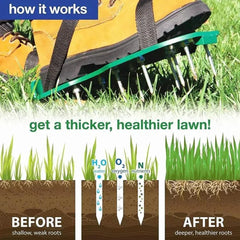 Lawn Aerator Shoes Aerator Spiked Sandals with Adjustable Strap Grass Spiked Shoes Anti-Slip for Aerating Lawn Soil