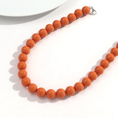 Boho Colorful Acrylic Big Ball Bead Chain Necklace Trendy Handmade