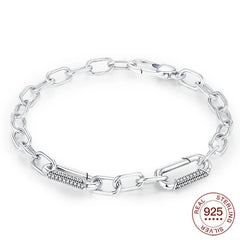 New Bracelet 925 Sterling Silver Diamond Clasp Me Bracelet Charm Beaded Women DIY Jewelry Make Holiday Hot Gifts