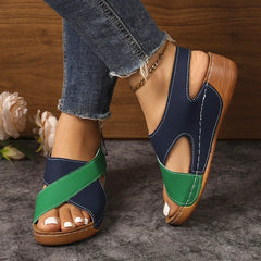 Women's Sandals Soft Heels Sandals Women Peep Toe Summer Shoes Lightweight Wedges Heeled Shoes Woman Footwear Summer Sandals