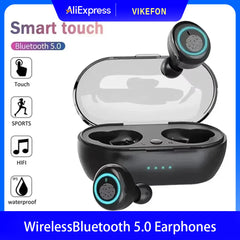 Wireless Bluetooth 5.0 Earphones 9D Stereo Headset with Mic Y50 TWS Touch Control Sport Earphones Waterproof Earbuds LED Display