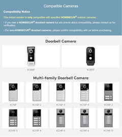 (not Standalone) Homsecur Indoor Monitor V7022a-Ahd-Wifi for XSL Video