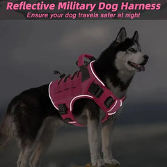 Adjustable No-Pull Tactical Dog Harness with Handle for Large Dogs - Reflective Military Vest for Labrador Retriever, Siberian H