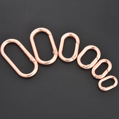 5pcs Metal Oval O Ring Spring Clasp Openable Round Carabiner Keychain Clips Hook Dog Chain DIY Jewelry Buckle
