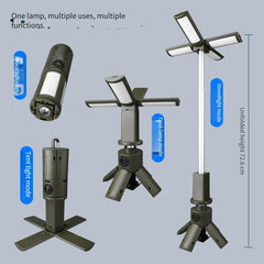 Telescopic Camping Light, Rechargeable Led Multifunctional Lantern, Cordless Dimmable Work Site Lighting, Camping Tent Light, Portable Power Supply (Green) Camping Light