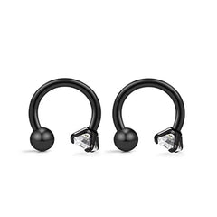 2pcs Stainless Steel Crystal CZ Tragus Piercing Helix Studs Earrings