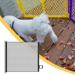 Retractable Pet Gate Dog Fence No Drill Required Mesh Cat Barrier Childproof Net Fence Cat Baffle For Indoor Staircase Patio