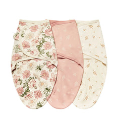 3Pcs Cute Newborn Baby Blankets Swaddles Set 100%Cotton Boys Girls Adjustable Swaddle Infant Swaddle for 0-6 Month
