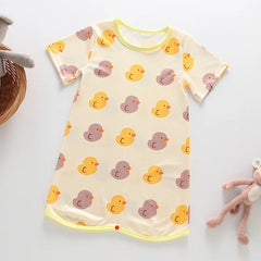 0-3 Years Newborn Ice Silk Thin Sleepwear Print Babysuits Cartoon