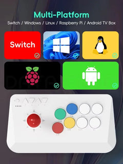 DATA FROG Y5A Arcade Stick for Switch 2/PC - Wireless Bluetooth/2.4G/Wired Fighting Game Controller
