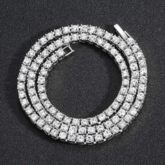 Hip Hop 5MM Tennis Chain Iced Out Bracelet Necklace Men Fashion Silver Color Tennis Jewelry Chains Women 20inch Choker Punk Gift