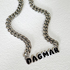 Customized Stainless Steel Painting  Color Name Necklace With 1.2CM Stainless Steel Cuban Chain  for Men /Women Hip Hop Jewelry