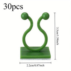 30pcs Invisible Plant Climbing Wall Hooks - Self-Adhesive, Reusable, Adjustable Vines Traction Holders for Indoor Outdoor Garden