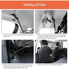 120X90CM Car Trunk Fence Pet Dog Isolation Protective Net Durable Elastic Isolation Double Layer Nets Safety Fence for Any Car