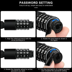 Bicycle Chain Lock Anti-Theft High Security Reinforced Bike Lock For Scooter Electric E-Bike Motorcycle Cycling Accessories