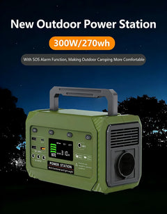 300W Portable Power Station with High Quality Lithium Ion Battery, 270Wh Solar Generator for Home & Outdoor Emergencies