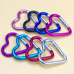 1 Pcs Heart-Shaped Aluminum Carabiner Key Chain Clip Outdoor Keyring
