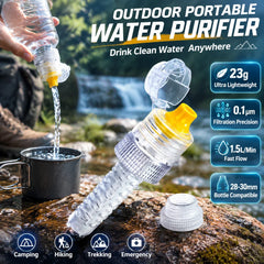 Mini Water Purifier Straw Lightweight Drinking Water Filter High‑Speed Water Flow Outdoor‑Use Filter Adapter For Camping Hiking