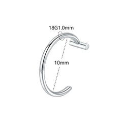 1PC Stainless Steel Fake Nose Ring Hoop Septum Rings Non-Pierced C