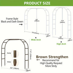 1pc, Metal Garden Arch, 100inch Large Size Heavy Duty Steel Frame Garden Arch With Gothic Style, Wedding Arch Lawn Rock Climbing
