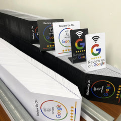 Tap The NFC Stand, Google NFC Review Card, Restaurant Bend Card, NFC Positive Review Card, Stand Desktop Review Card