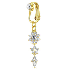 Clip On Belly Button Ring Butterfly Copper Zircon Pink Fake Belly Piercing Umbilical Navel Body Jewelry Trendy Fashion Style