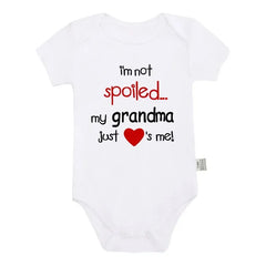 I'm Not Spoiled My Grandma Loves Me Baby Romper Crawling Clothes Triangle Onesies Newborn Baby Clothes Onesies for Babies