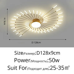 Modern Minimalist Stylish LED Ceiling Chandelier Lamps Design Art Suspension Pendant Lights Home Decor Items Living Room Bedroom