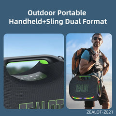 ZEALOT-ZE21 250W Big Power Wireless TWS Subwoofer Bluetooth Speaker High Volume Waterproof Portable Mobile Power HIFI Sound