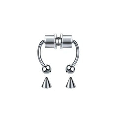 Women Fake Piercing Nose Ring Hoop Septum Non Piercing Nose Clip Rock HipHoop Stainless Steel Magnet Fashion Punk Body Jewelry