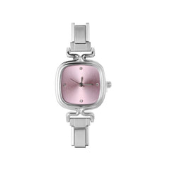1PC 's Stainless Steel Round Simple Watch Bracelet Bangle for Friend