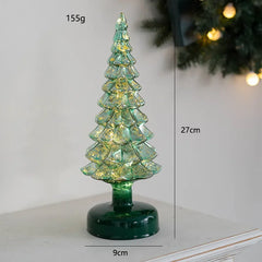 Glowing Glass Christmas Tree Ornaments Home Luminous Desktop Decoration Led Night Light Party Xmas Decorations Festival Kid Gift
