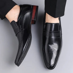 Spring Autumn Business Casual Shoes for Men Solid Color New Designer Men's Dress Shoes British Pointed Toe Leather Shoe Man