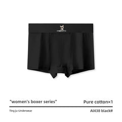 Women Cotton Boyshort Panties Letter Wide Waistband Mid Waist Breathable Soft Comfortable Ladies Underwear