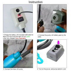 Portable Camping Shower Outdoor Camping Shower Pump Rechargeable Shower Head Outdoor Camping Equipment Hiking Traveling Supplies