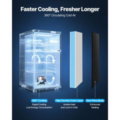 SucceBuy Mini Fridge Single Door Compact Refrigerator Adjustable Temperature Energy Efficient Small Refrigerator for BedroomDorm