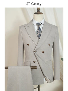 ST Cassy High Quality Elegant Man Suit 2 Piece Set Party Outfit Modern Wedding Dinner Suit for Men Stylish Business Office Suit