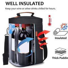 Lunch Bag Red Wine Insulation Bag 4 Bottles Wine Cold Ice Cooler Pouches Outdoor Red Wine Carrier Handbag Champagne Picnic Bag