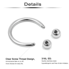 31 Styles 16G Surgical Steel 1 Pcs Nose Septum Rings Piercing Jewelry