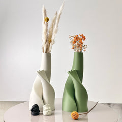 2 Piece Set of Special-Shaped Double Vase, Creative Dried Flower Vase