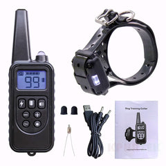 H880 Black Remote Dog Training Collar, For 1/2/3 Dogs, Shock, vibration and beep Function, Rechargeable and Waterproof