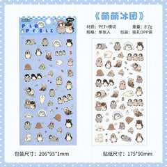 1 Sheet Kawaii Pet Clear PET Sticker, Mini Dog Cat Panda Rabbit