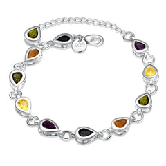 Wholesale 925 Sterling silver Noble charm Bracelets Zircon chain crystal Jewelry fashion for women wedding lady cute