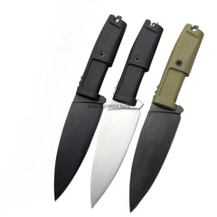 Camping Knife with Straight Steel Blade, G10 Handle, Anti-Slip Rubber