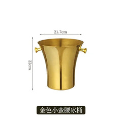 European Stainless Steel Ice Bucket Beer Red Wine Juice Drink Cooler Bar Family Party Champagne Ice Bucket Bar Wine Accessories