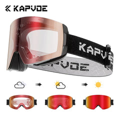 Kapvoe Snow Goggles Ski Snowboarding Skiing Sunglasses for Women Men Anti-Fog Lens UV400 Photochromic Glasses Motorcycle Glasses
